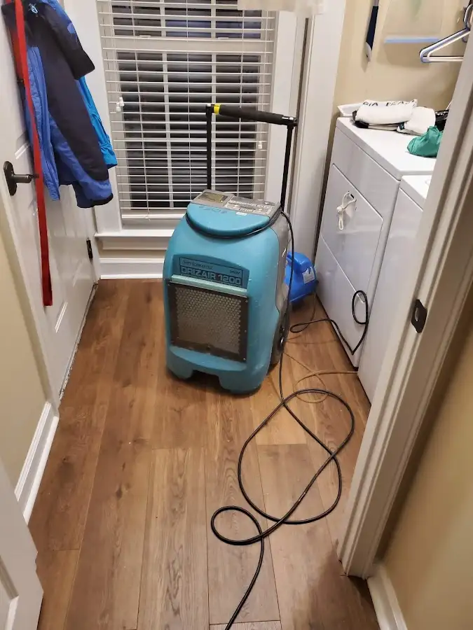 Commercial dehumidifier deployed for Flood Damage Cleanup in Midway